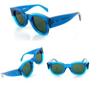 New CELINE ZOE Sunglasses Petrol Blue Crystal